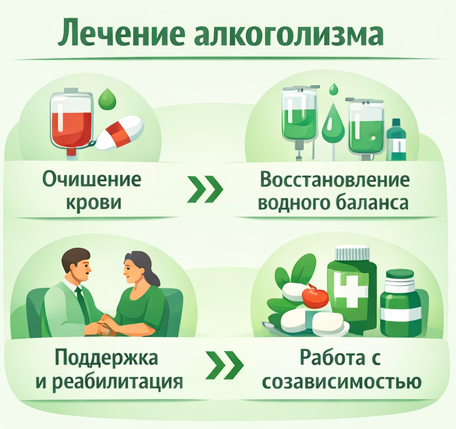 лечение алкоголизма в Зуевке этапы